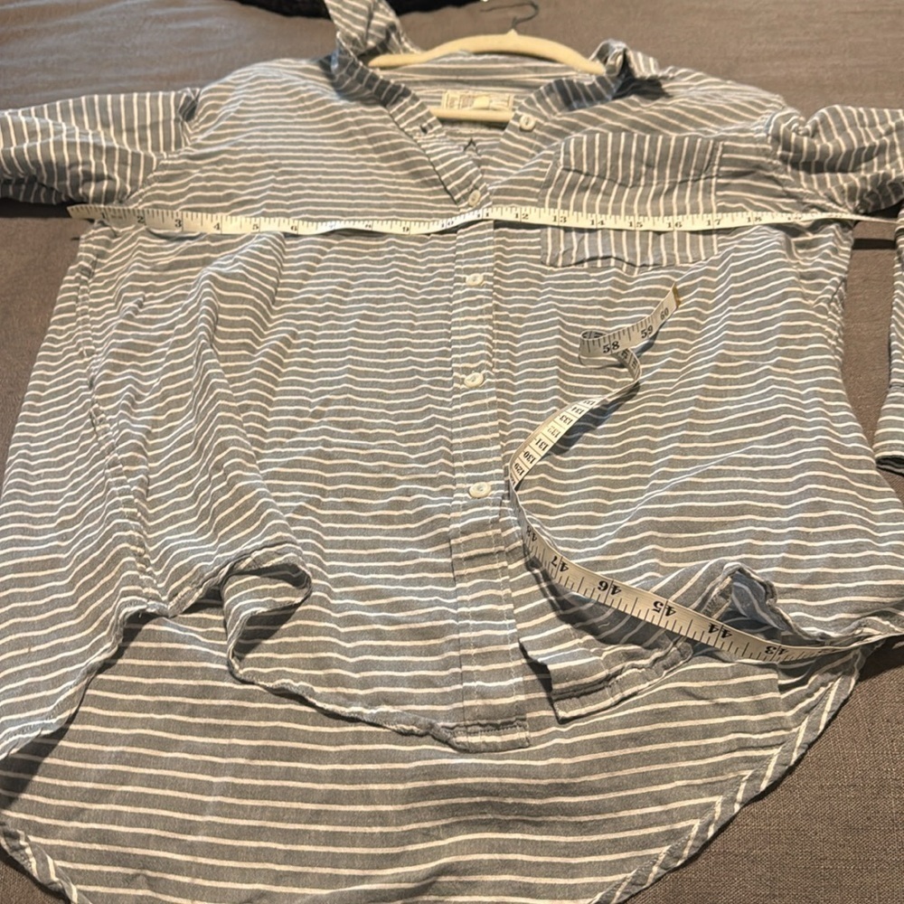 Current/Elliott Blue Striped Shirt size 1 - Picture 5 of 6
